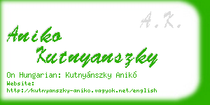 aniko kutnyanszky business card