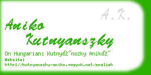 aniko kutnyanszky business card